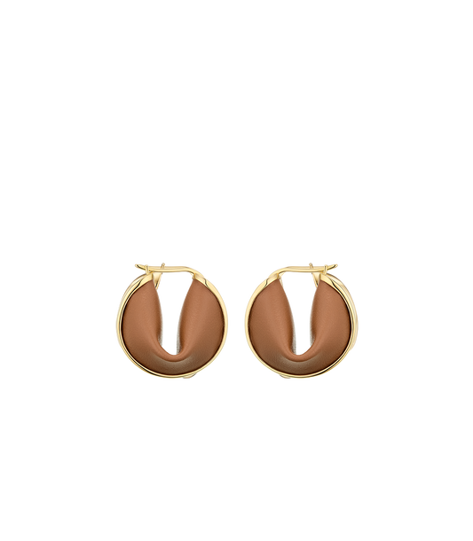Créoles Ormé - Dorée Cuir Camel