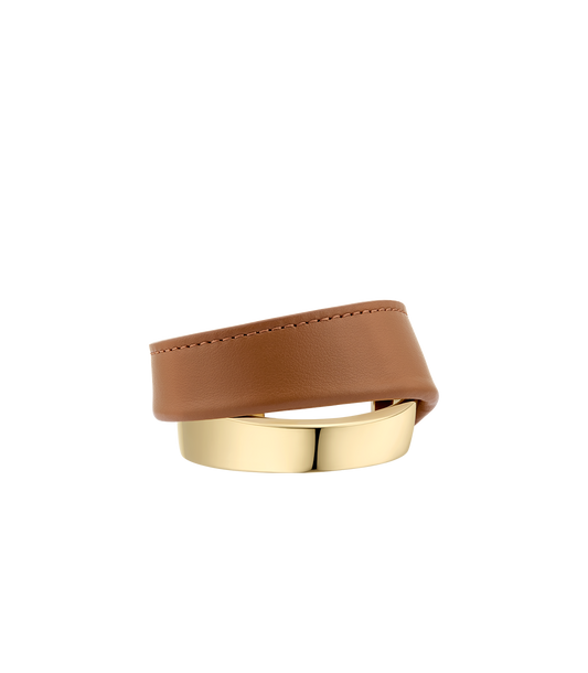 Manchette Ormé - Dorée Cuir Camel